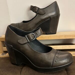 Dansko Charcoal Wedge Mary Jane Shoes